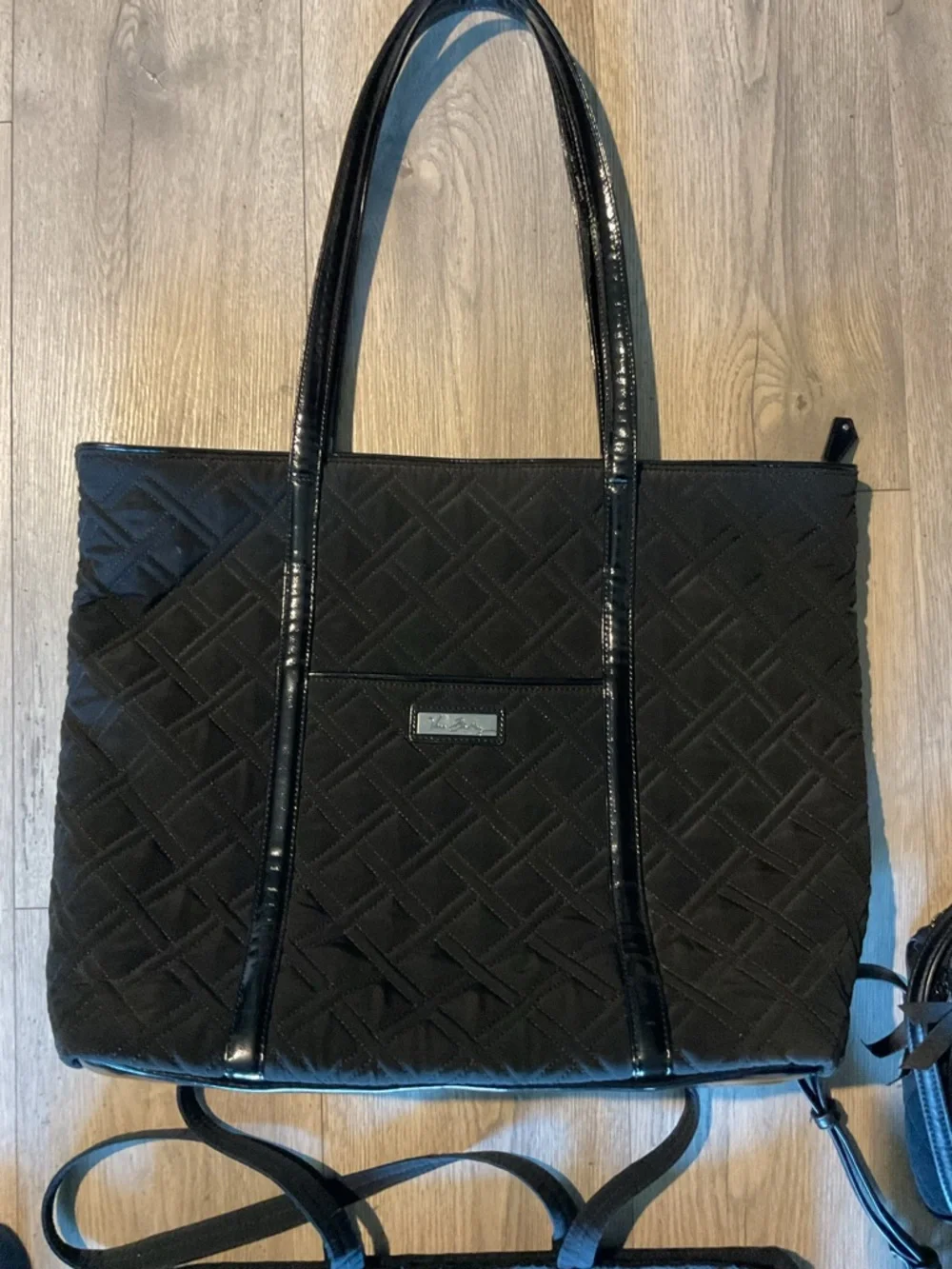 Vera Bradley Black Quilted 4 piece BUNDLE - Good Used Condition MSRP: $350+ - Picture 2 of 16